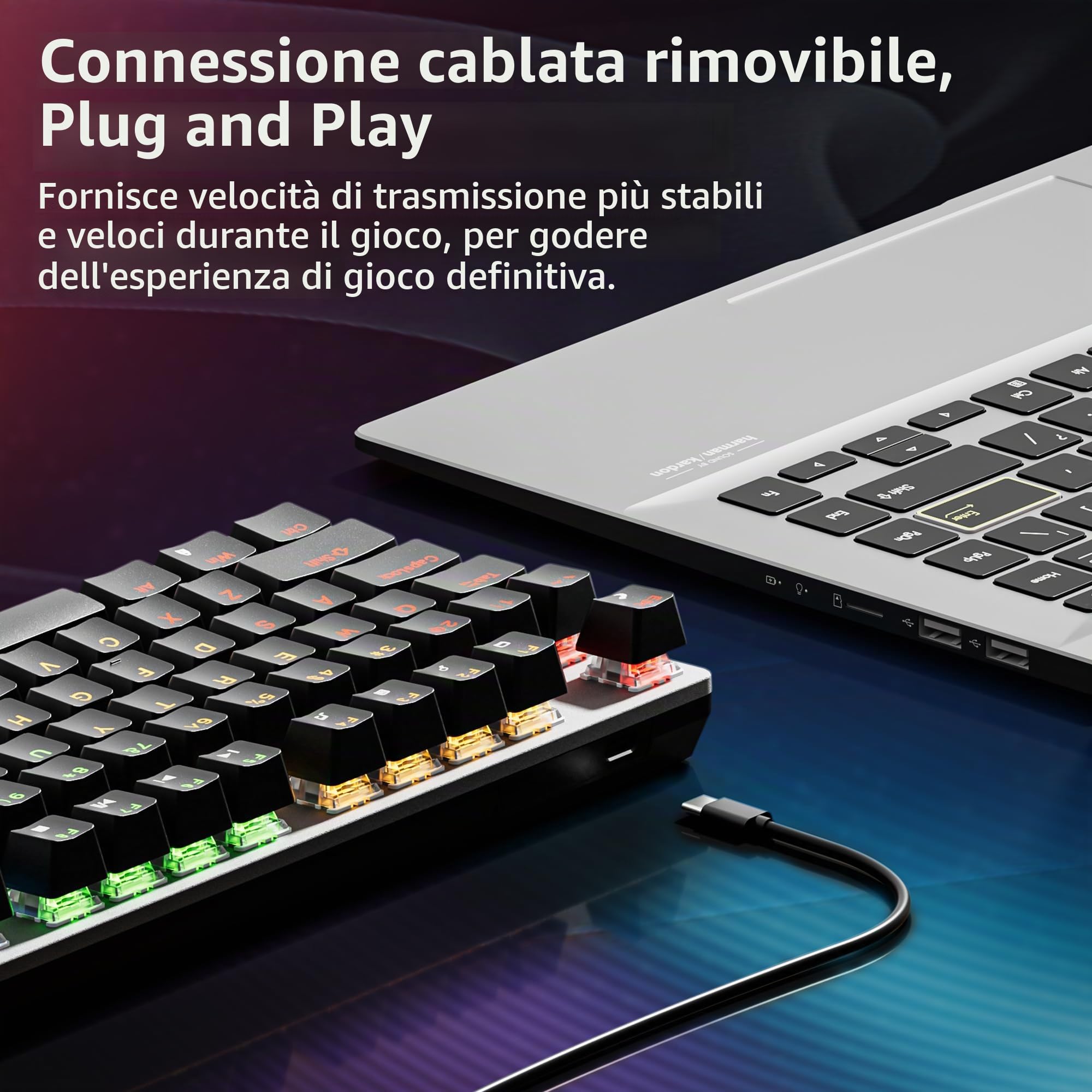 Newmen GM325Pro, tastiera meccanica a 104 tasti, retroilluminata a LED, con cavo, con pannello in metallo hot-swap, tasti neri in ABS, tastiera meccanica da gioco, per Windows, laptop, PC