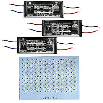 Technobeam 150W LED PCB with Driver for Repair | 64 LED, 63V 700mA | Aluminum Plate Base | Waterproof & Durable | Ideal for Flood Light and Street Light