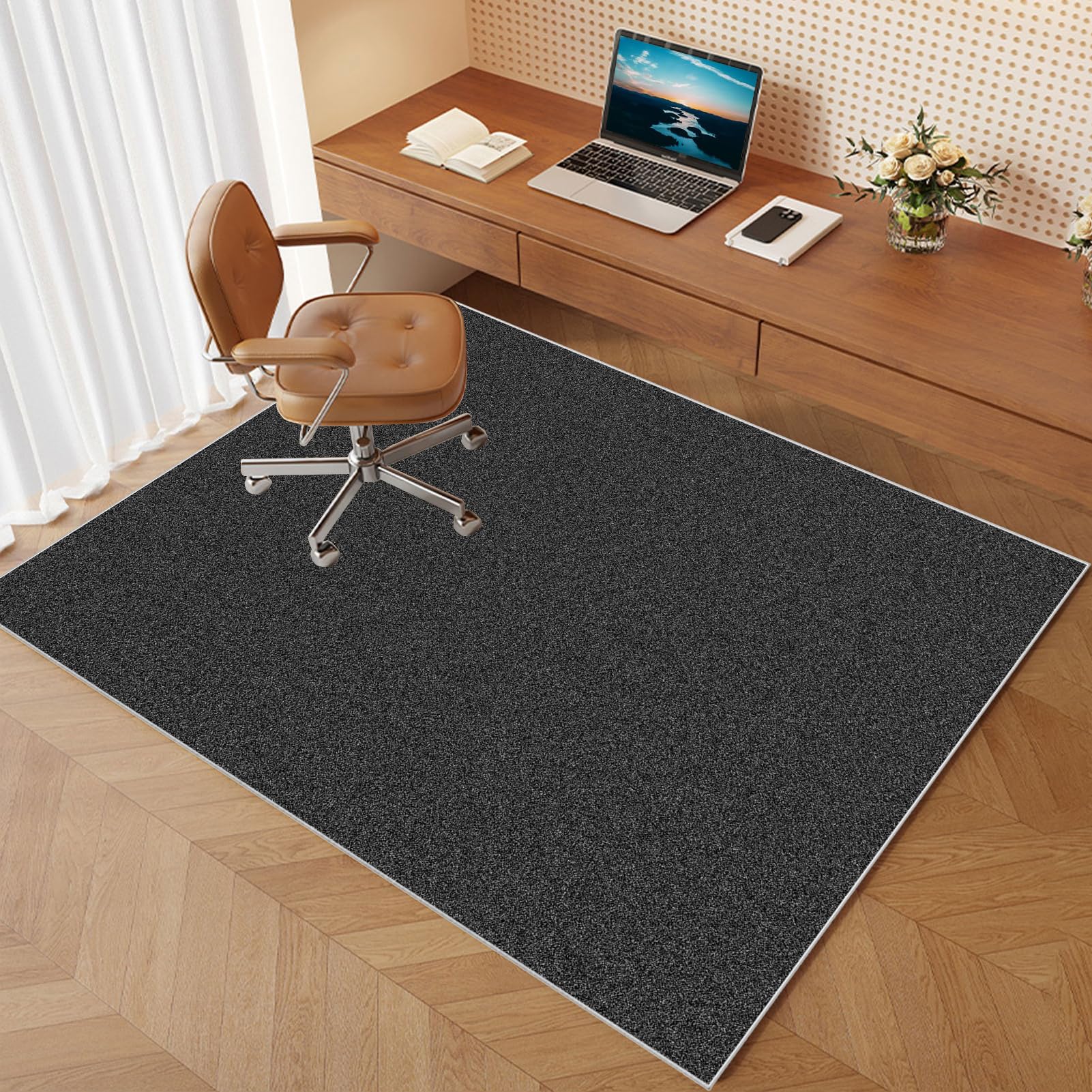Xiaputcr Floor Mat for Office Chair Office Chair Mat for Hardwood Floor Non Slip Gaming Computer Chair Mat Multi-Purpose Floor Protectors for Rolling Chairs Carpet Protections Chair Mats 100 x 160 cm - Image 2