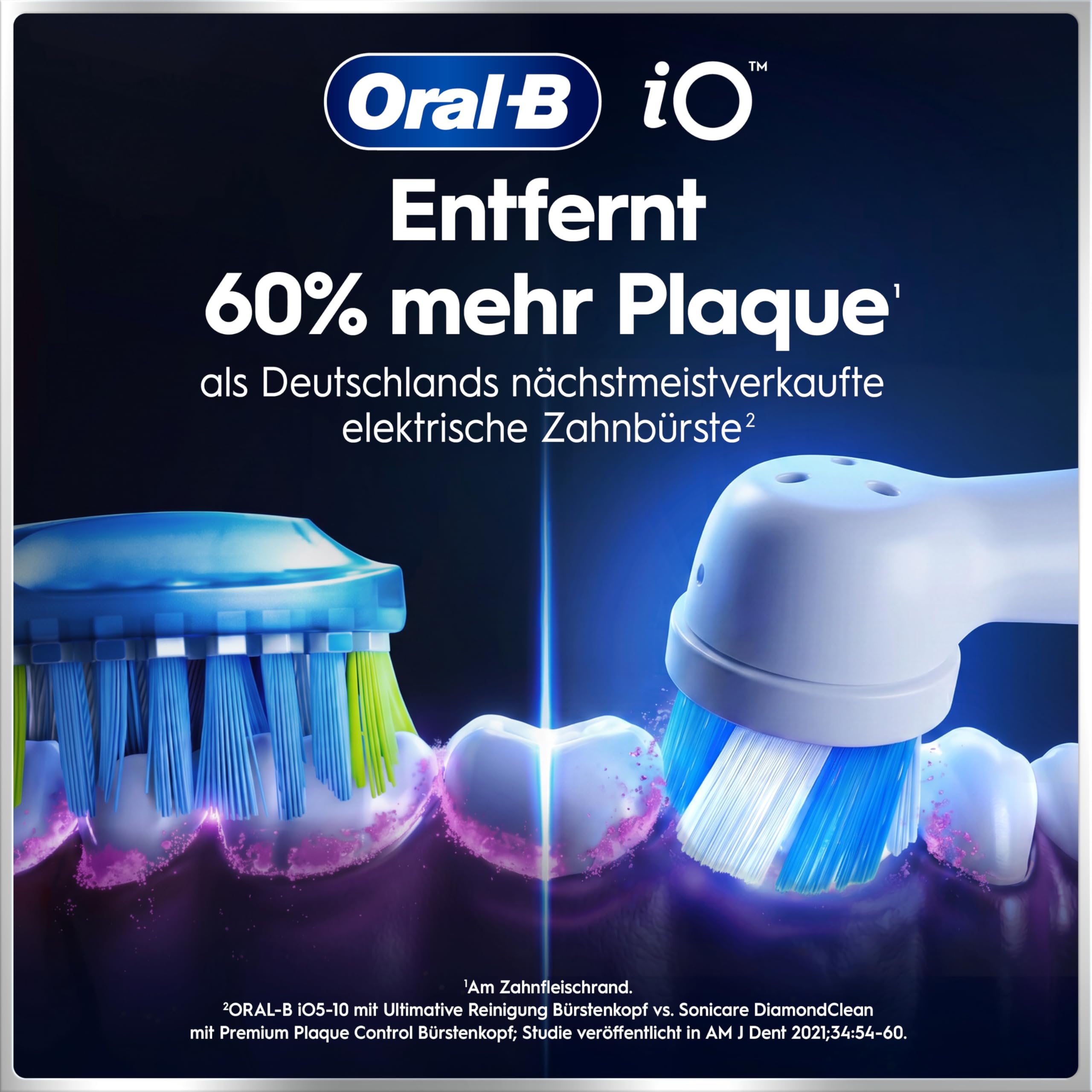 Oral-B iO Series 6 Elektrische Zahnbürste, Grau | Inkl. 3 Aufsteckbürsten, Reise-Etui, Electric Toothbrush mit 5 Putzmodi für Zahnpflege