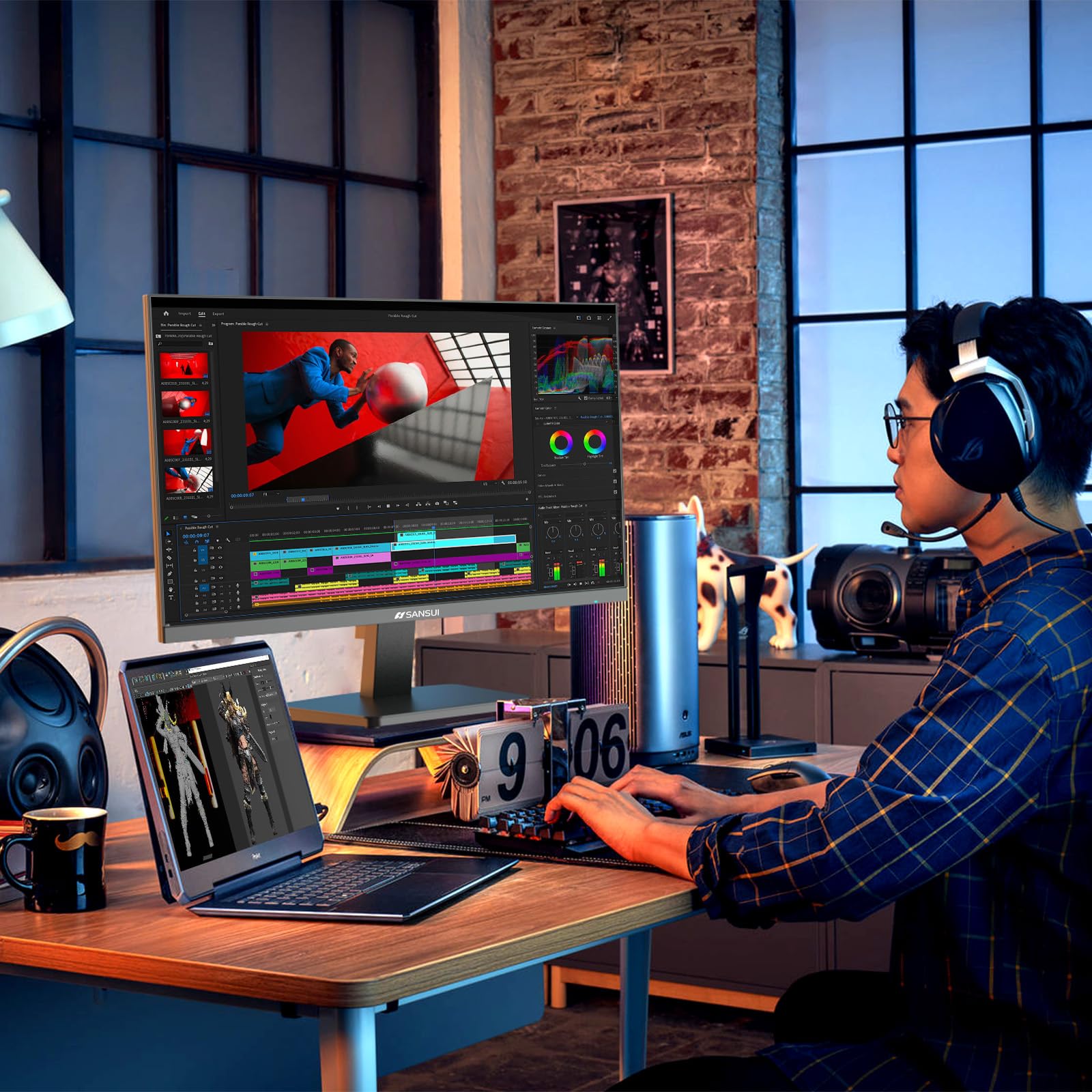 SANSUI 24 inch Monitor, IPS Display FHD Computer Monitor, 100Hz Monitor VESA Mount with HDMI Inputs for Home Office (HDMI Cable Included)