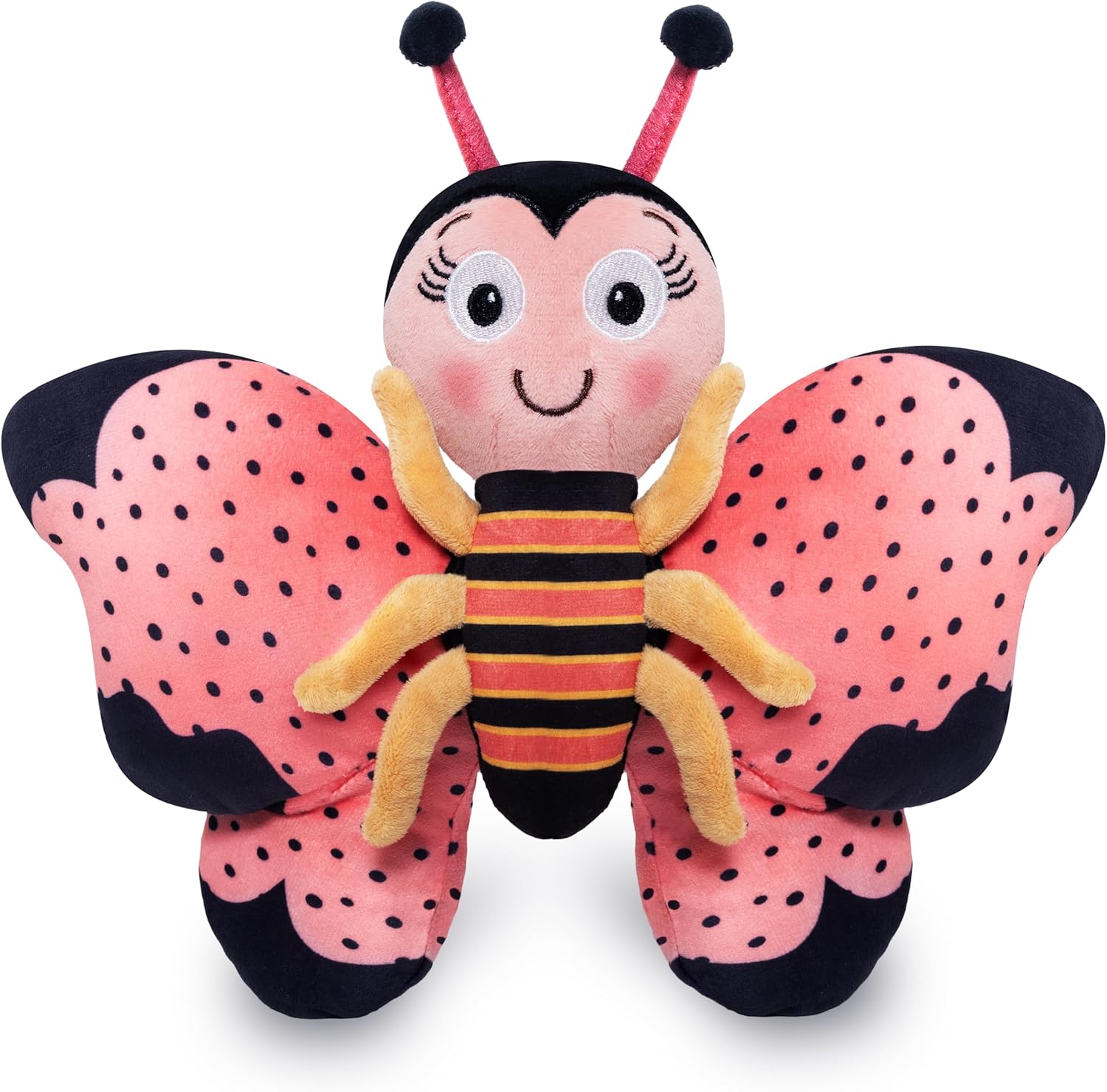 Ms. Butterfly Plush Stuffed Animal and Interactive Toy with Cute, Flappable Wings (12 inches)