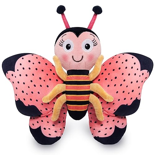 Ms. Butterfly Plush Stuffed Animal and Interactive Toy with Cute,