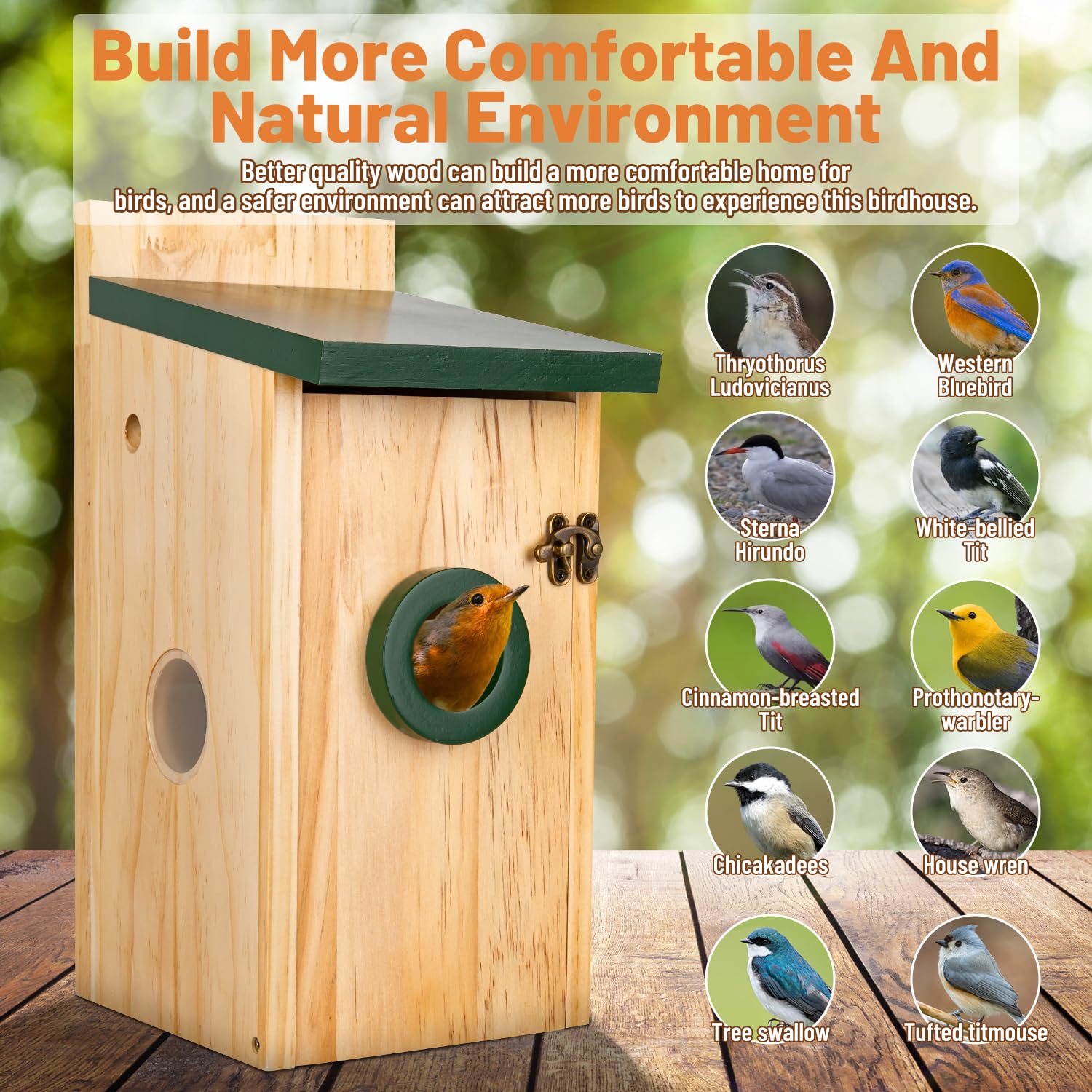 Vogelhaus mit Kamera für kleine Vögel, 5 MP, intelligentes Vogelhaus mit Camer, solarbetrieben, Bewegungserkennung und Benachrichtigung, Nachtsicht, App-Steuerung, intelligentes Vogelhaus aus Holz mit