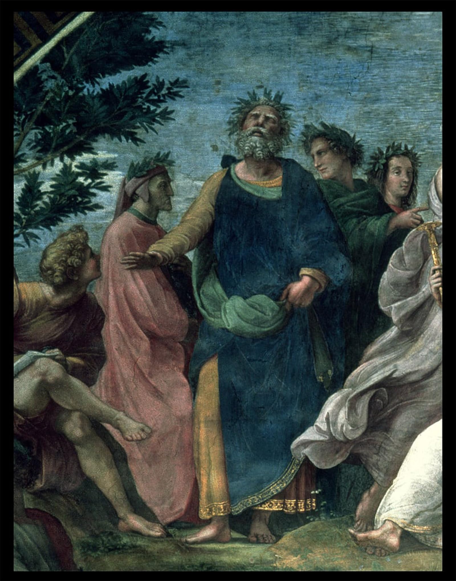POSTERIIk Famous Print Pop Art Wall Art Graffiti the Parnassus Detail of Homer Dante and Virgil in the Stanzea Segnatura by Raffaello Sanzio Raphael Art Prints for Home Decor 60x90cm