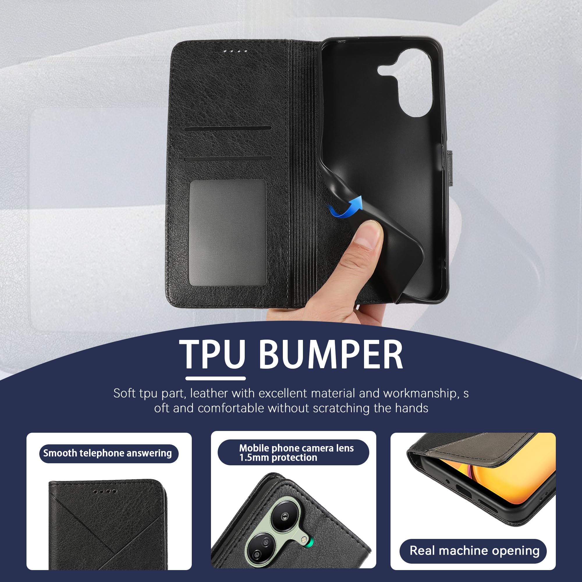 Cover per Xiaomi Redmi 13C (6.74) + Vetro Temperato, Custodia