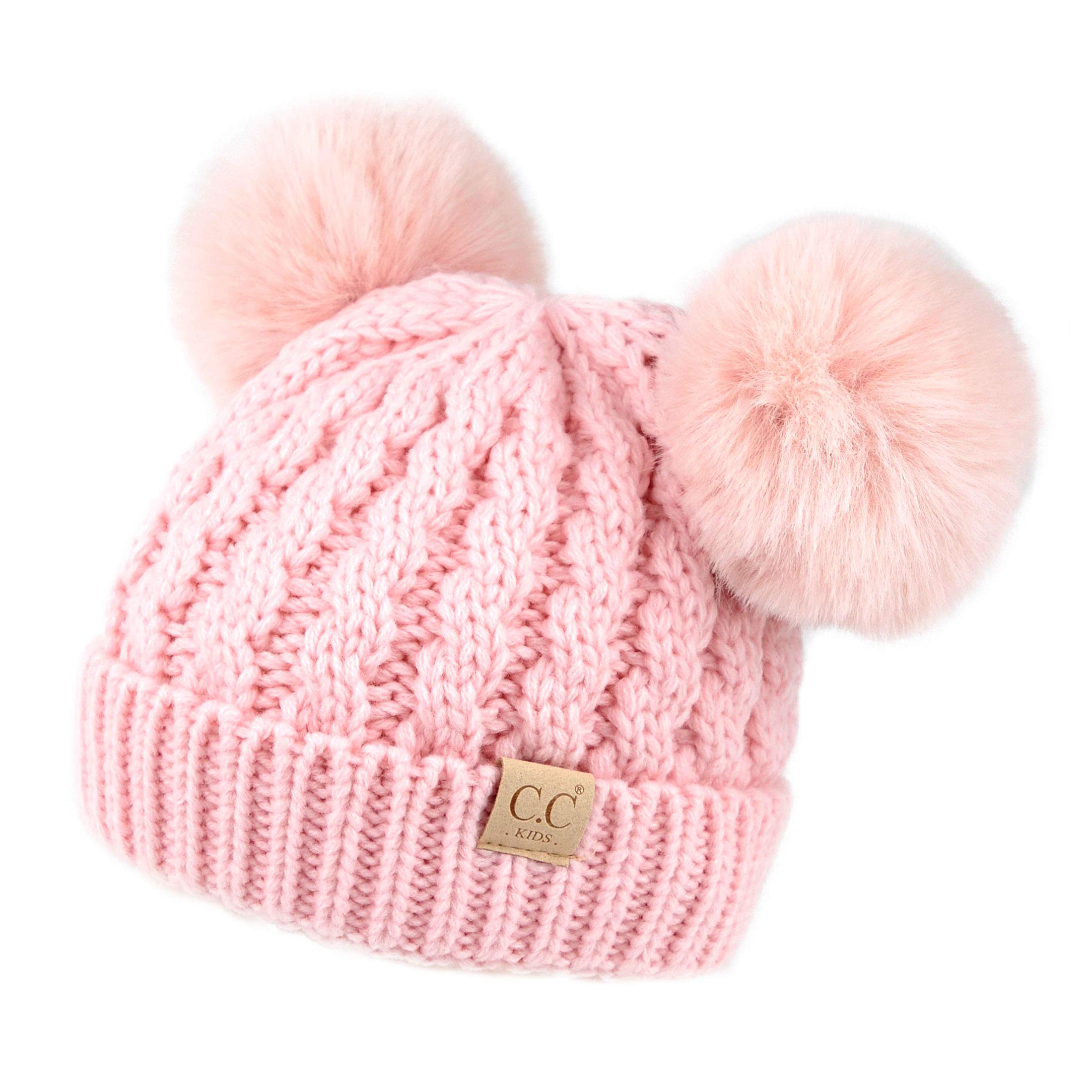 C.C Exclusives Children Kid Double Pompom Knitted Beanie for Kids Ages 2-5 (KID-23)(KID-24)(KIDS-2055)
