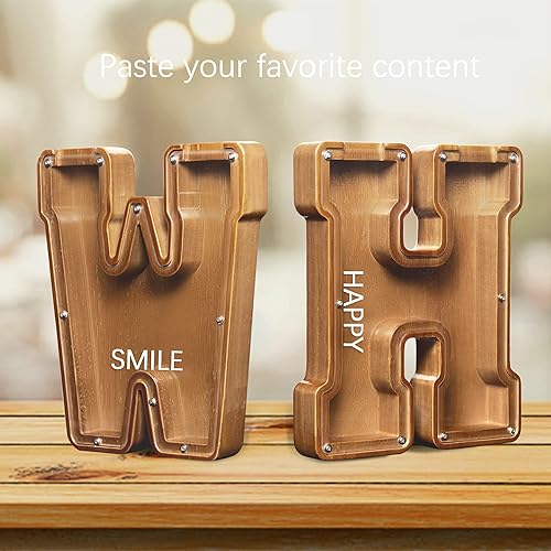 Miniatura 7 de AORCMITN Alcancía de madera extragrande para niños y niñas, alfabeto K (inicial-K-12)