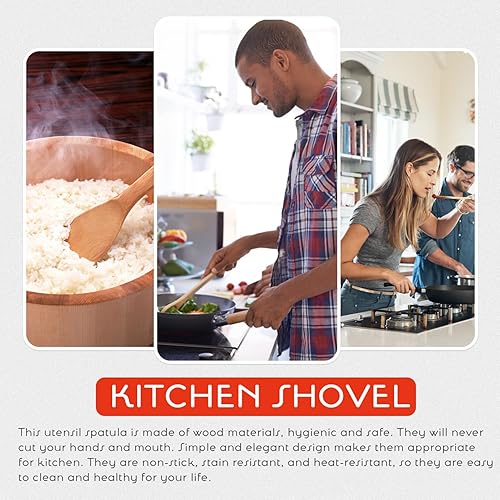 Miniatura 8 de Milisten Estilo europeo mango largo pala de madera wok espátula de teca utensilios de madera de bambú espátula ranurada aparatos de cocina kit de