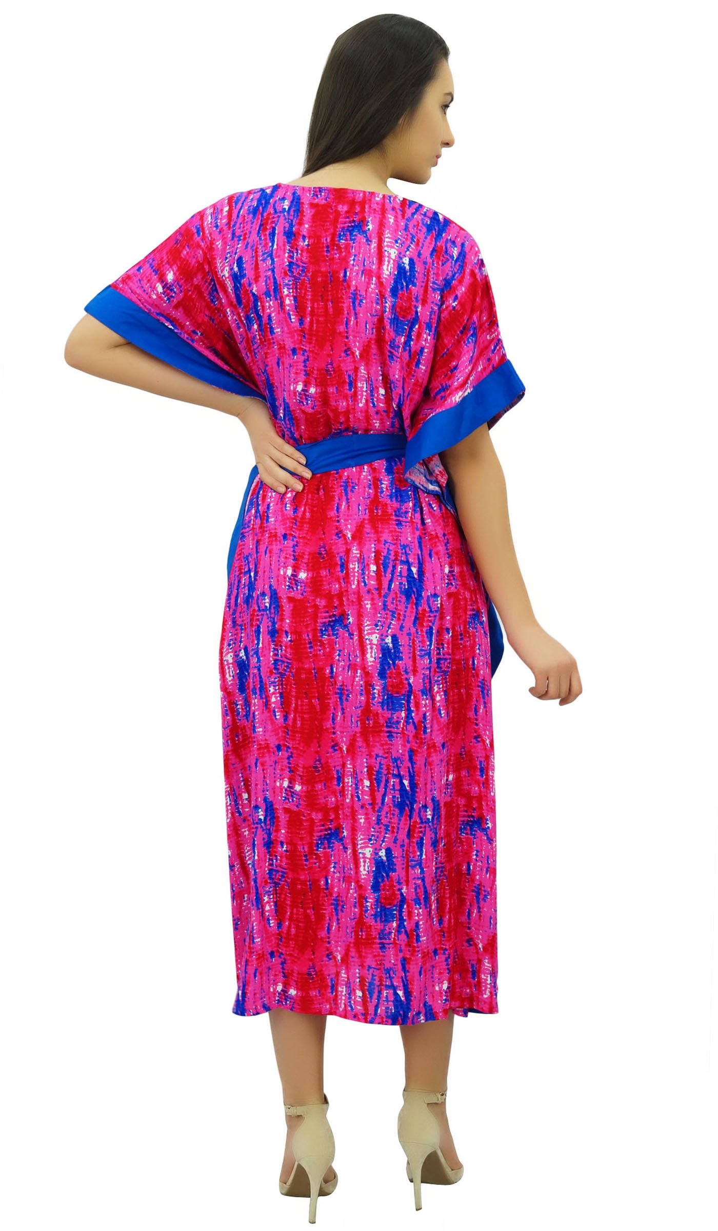 Bimba las Mujeres Maxi Largo Encubrimiento de Playa diseñador caftán Kimono caftán con la Correa