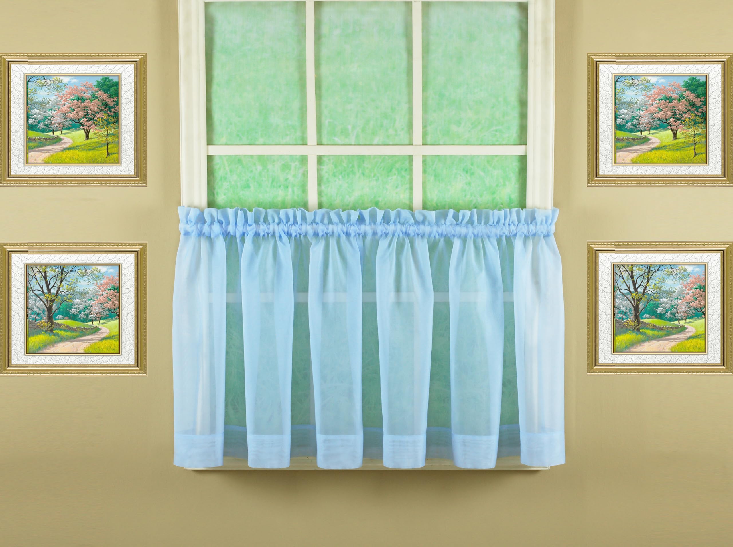 Today's Curtain Emelia Original Voile Tier Pair 30", Sky Blue, 60" W x 30" L — image 1