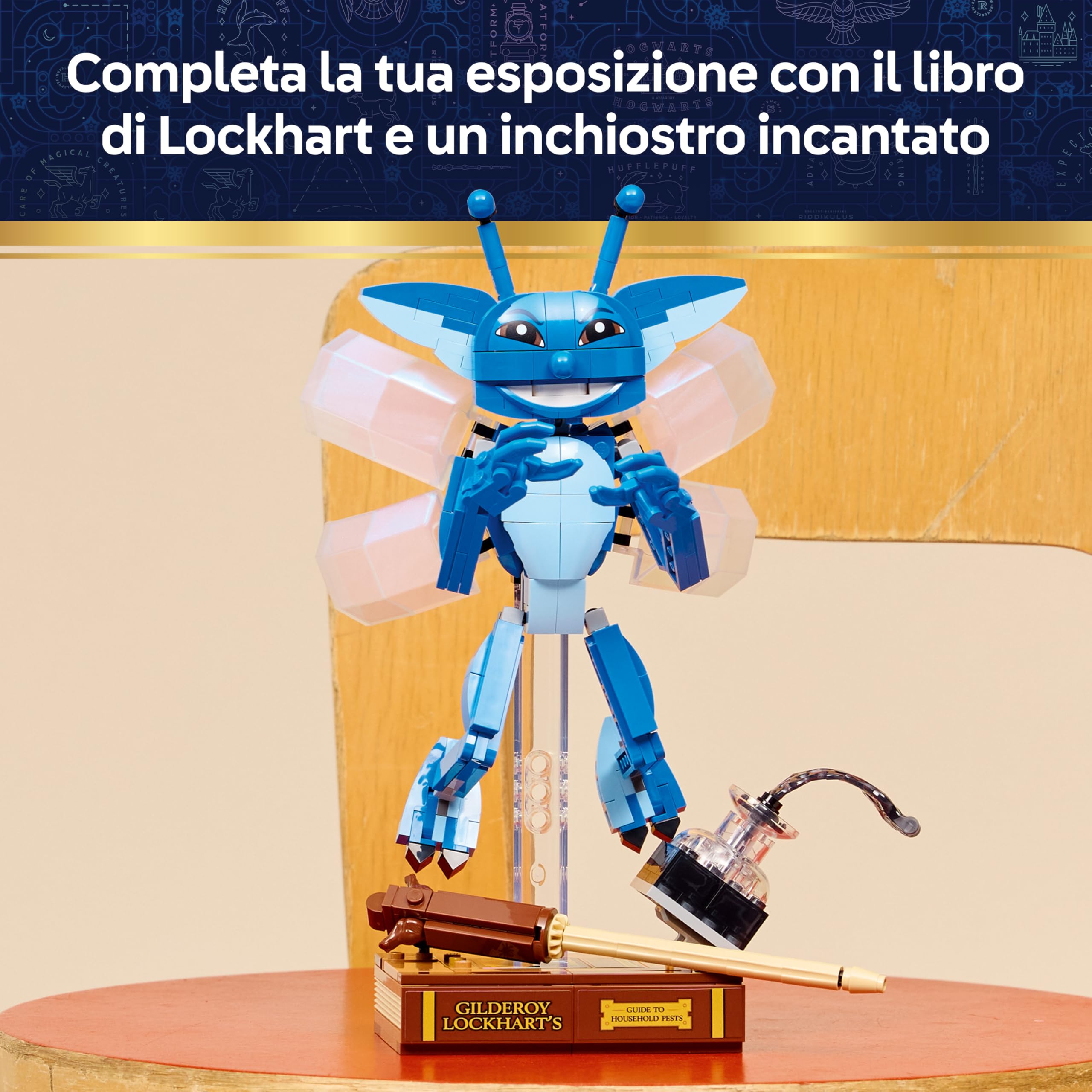 LEGO Harry Potter Folletto della Cornovaglia Giocattolo - Action Figure Decorativa per Cameretta o Scrivania con Libro e Bacchetta di Gilderoy Lockhart - Regalo per Bambine e Bambini da 8 Anni - 76461