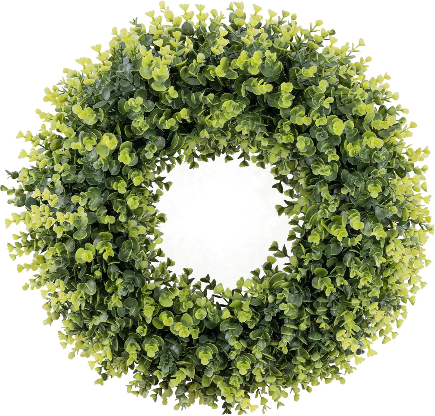 Spring Summer Boxwoods Green Wreath for Front Door Decor, 20In Greenery Wreath All Seasons Artificial Wreaths for Wall Window Porch Home Farmhouse St Patricks Day Indoor Outdoor Decoration