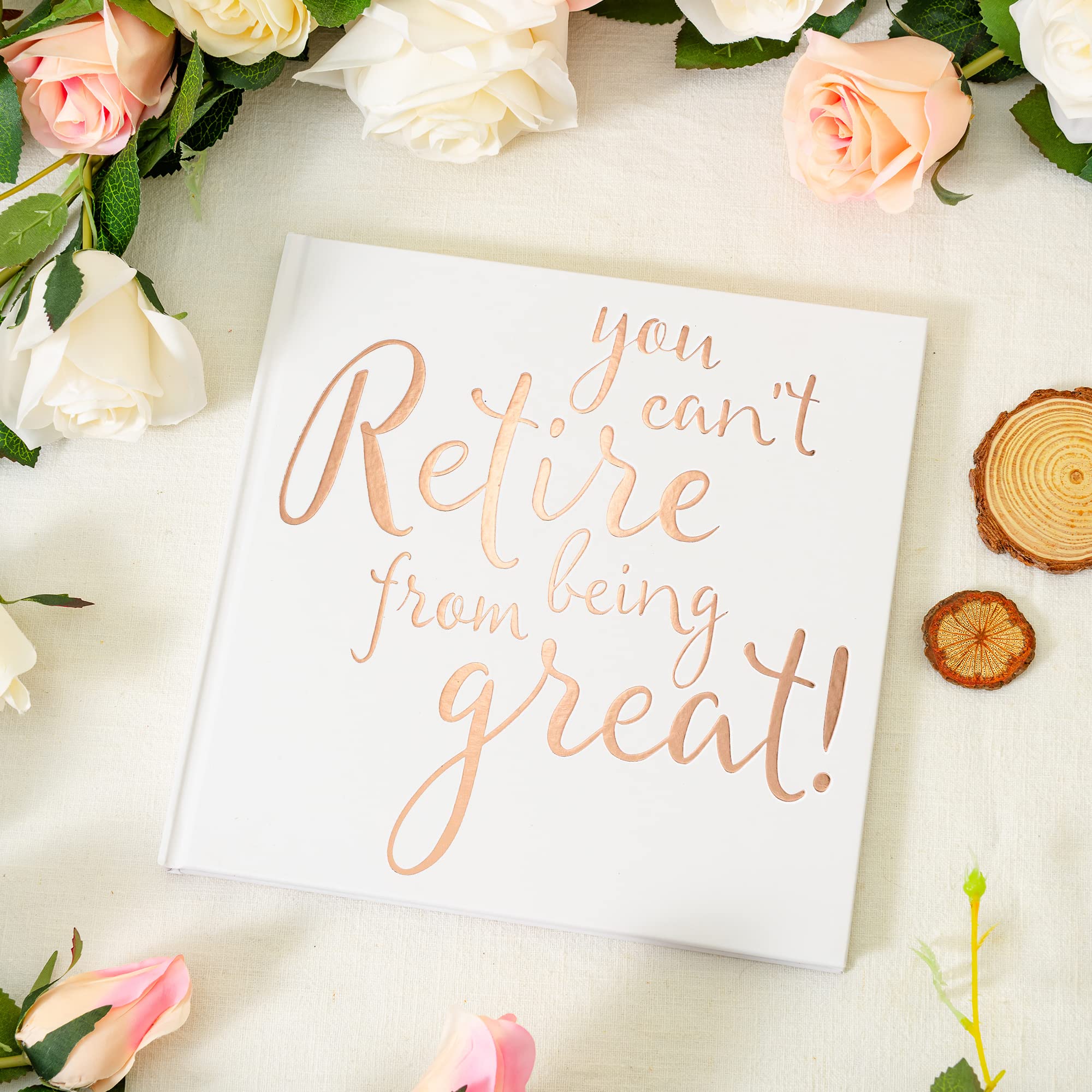 Calculs Retirement Party Guest Book for Father Can't Retire from Being Great Guestbook Polaroid Picture Book 8.5” Square Hardcover Blank Pages for Instax