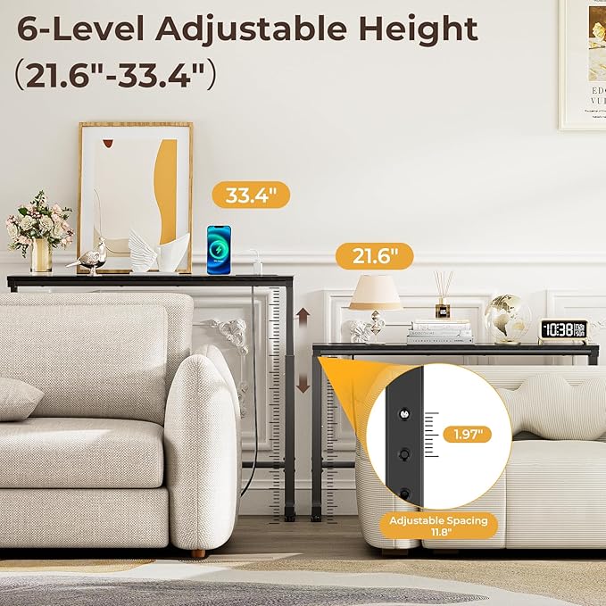 Escritorio Consola Ajustable con Tomas de Corriente, 200x17x miniatura 4