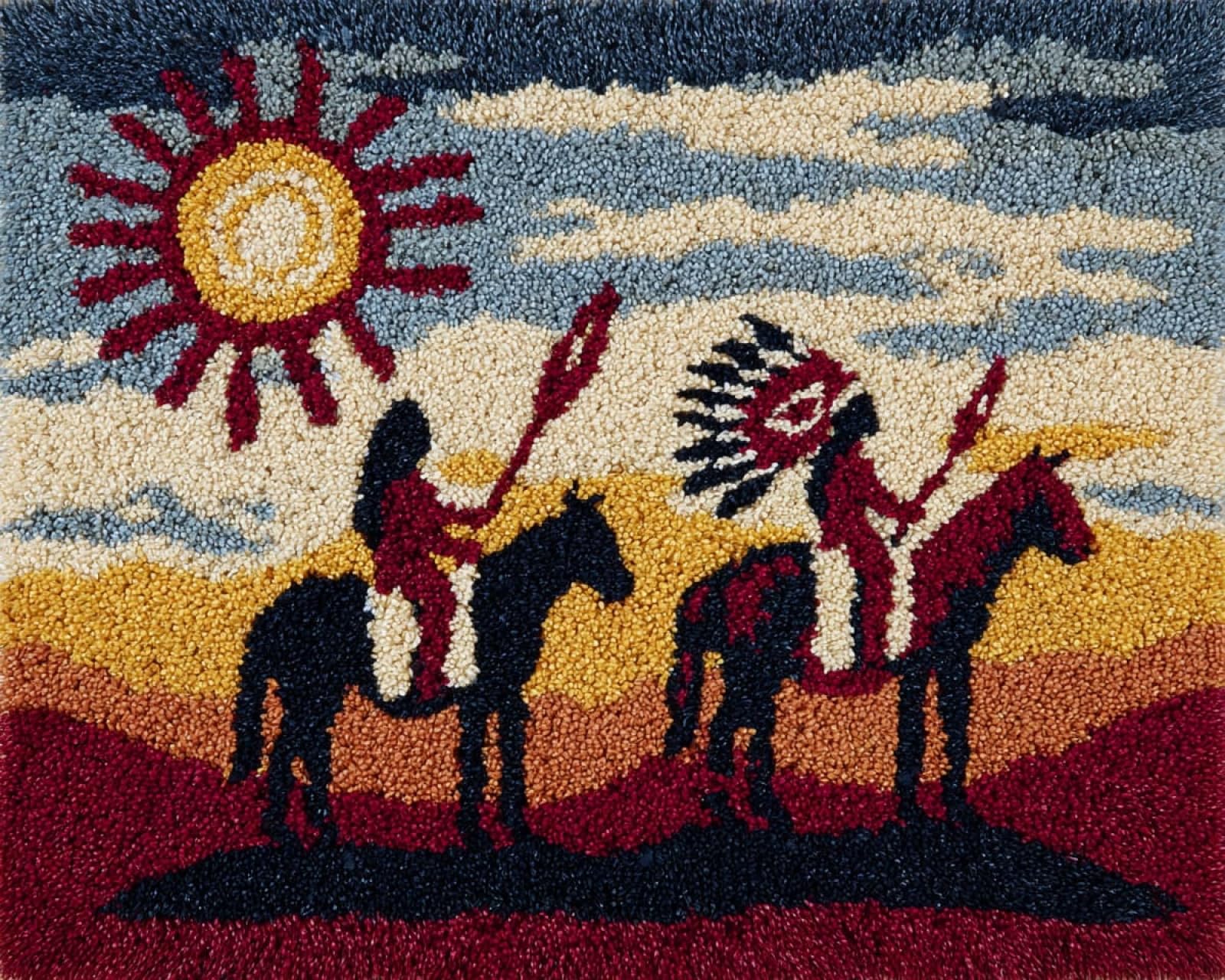 Wallphantom DIY Latch Hook Rug Kit,Indians