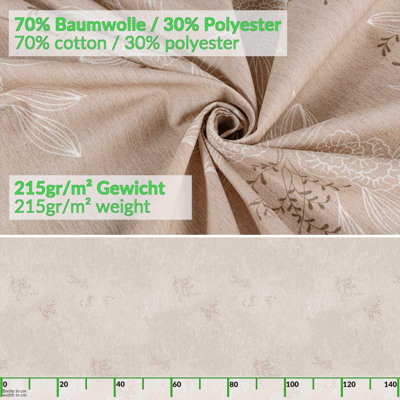 ANRO Tafelkleed, tafellinnen, textiel, katoen, polyester, afwasbaar, onderhoudsvriendelijk, in rond, ovaal, rechthoekig, flora, ovaal, 200 x 140 cm, snijrand