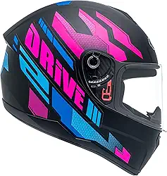 Fly Capacete Fechado Moto Drive 2 HG Atitude Preto Fosco/Rosa 56