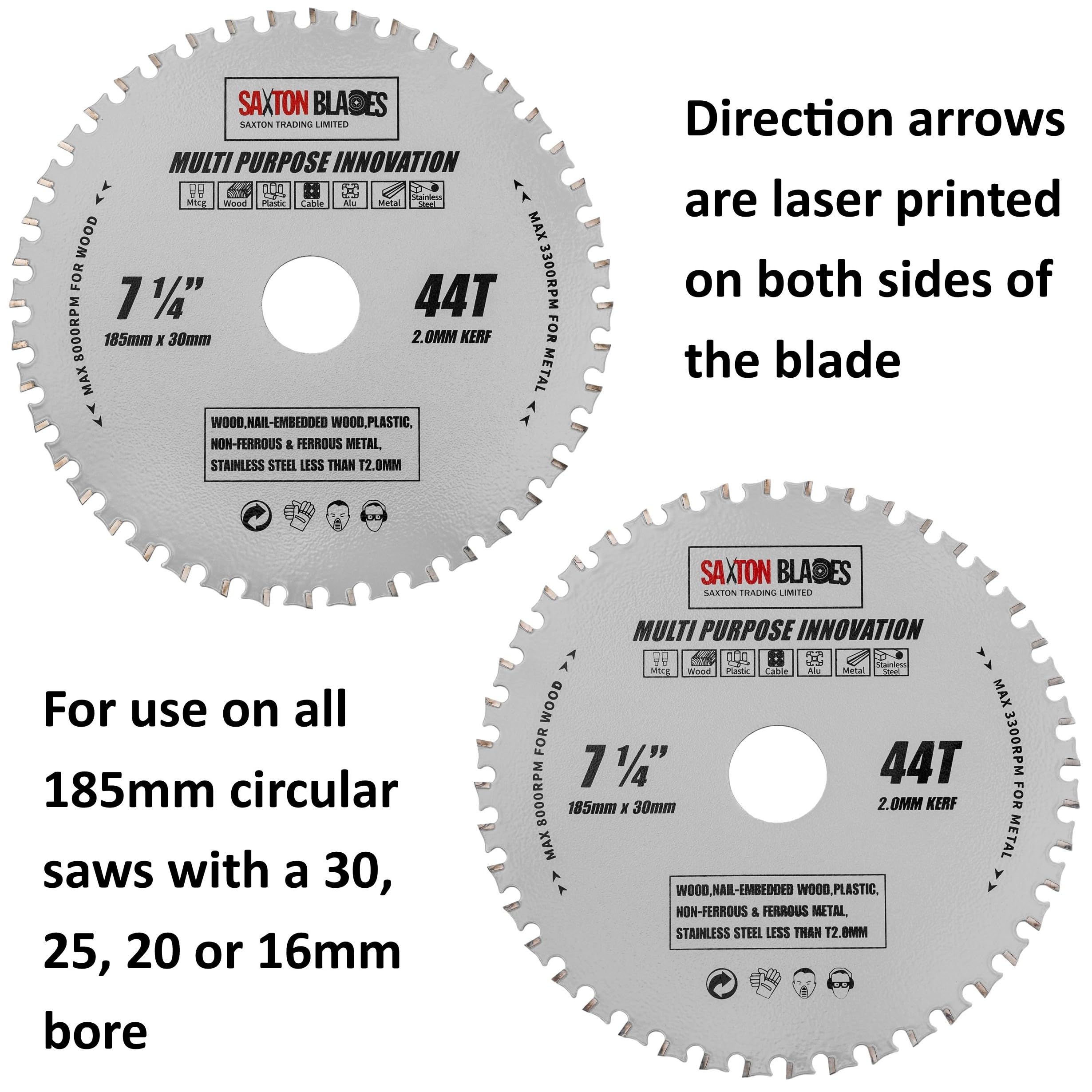 Lama Sega Circolare Saxton 185mm 44 Denti - Per Legno E Metallo - Foto 9
