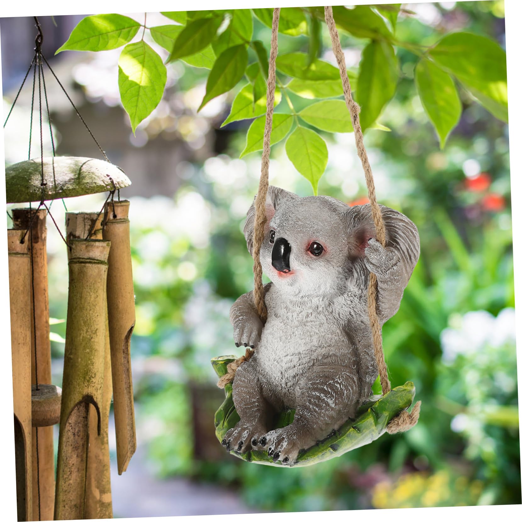 Delikatna Dekoracja Koala z Żywicy Wisząca Figurka Zwierzęca Do Ogrodu Lekka i Przenośna Ozdoba Zewnątrz Unikalny Design Do Dekoracji Podwórka
