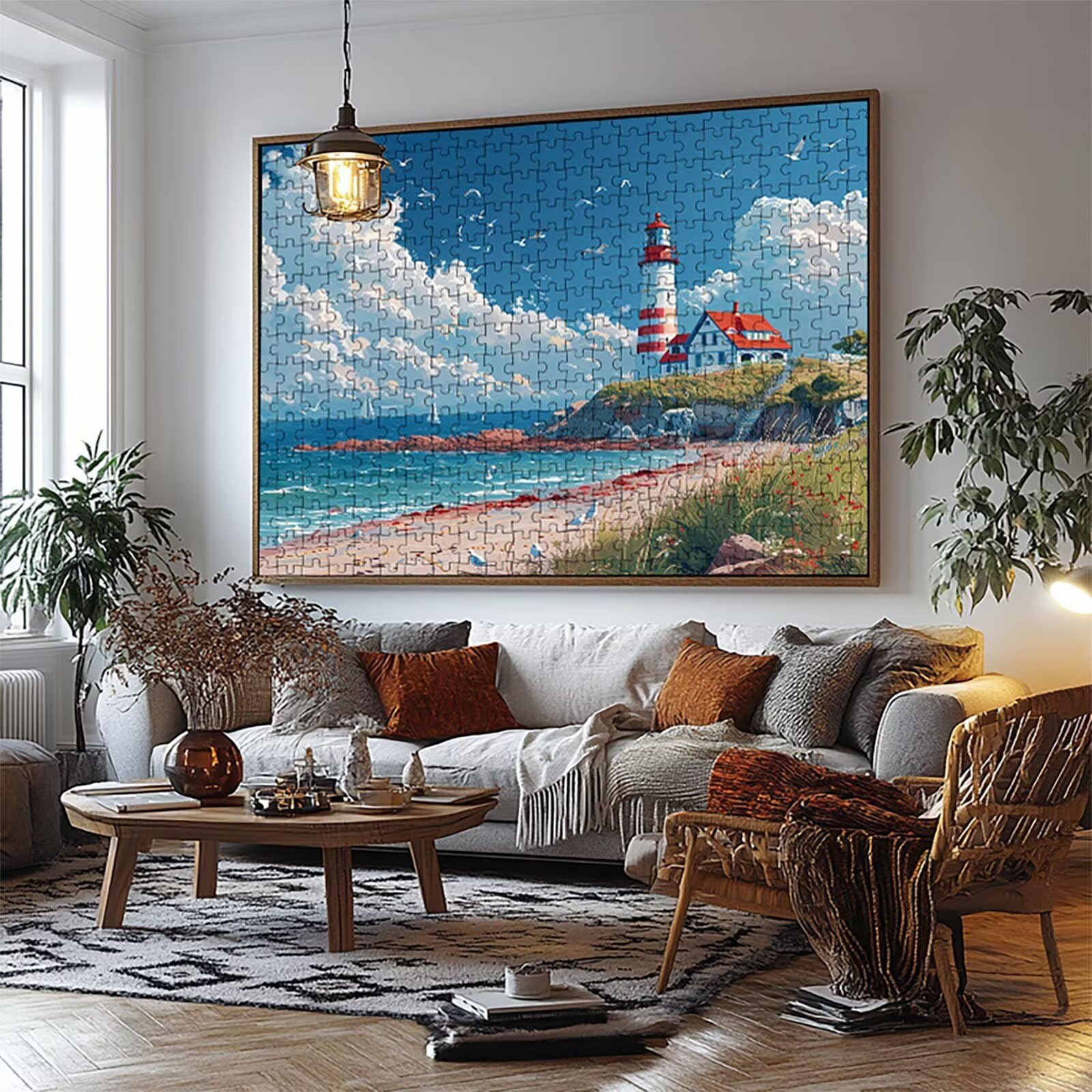Puzzle 2000 elementów, Lighthouse, 2000 części, dla dorosłych, ptaków, drewniane puzzle dla dorosłych, 70 x 100 cm, klasyczne puzzle do gry zręcznościowej dla całej rodziny, do dekoracji ścian LZPT