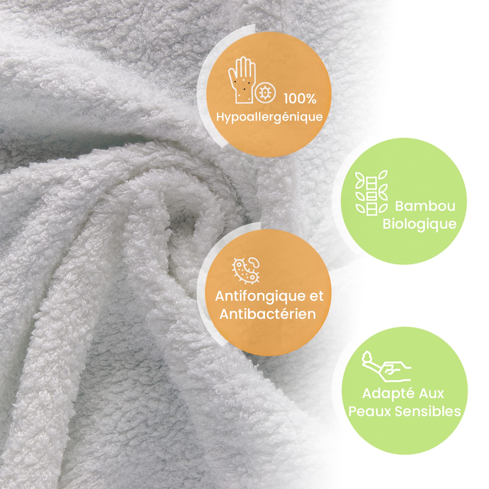 JM Cape de Bain Bébé Ultra Doux 100% Bambou Biologique 90 x 90 Cm - Cadeau Naissance Fille Parfait, Hypoallergénique, Sortie de Bain Bébé avec Coffret Cadeau et Gant de Toilette, Épais et Absorbant