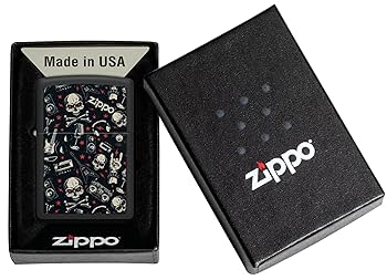 Amazon.com: Zippo Lighter: Skulls and Music Pattern - Black