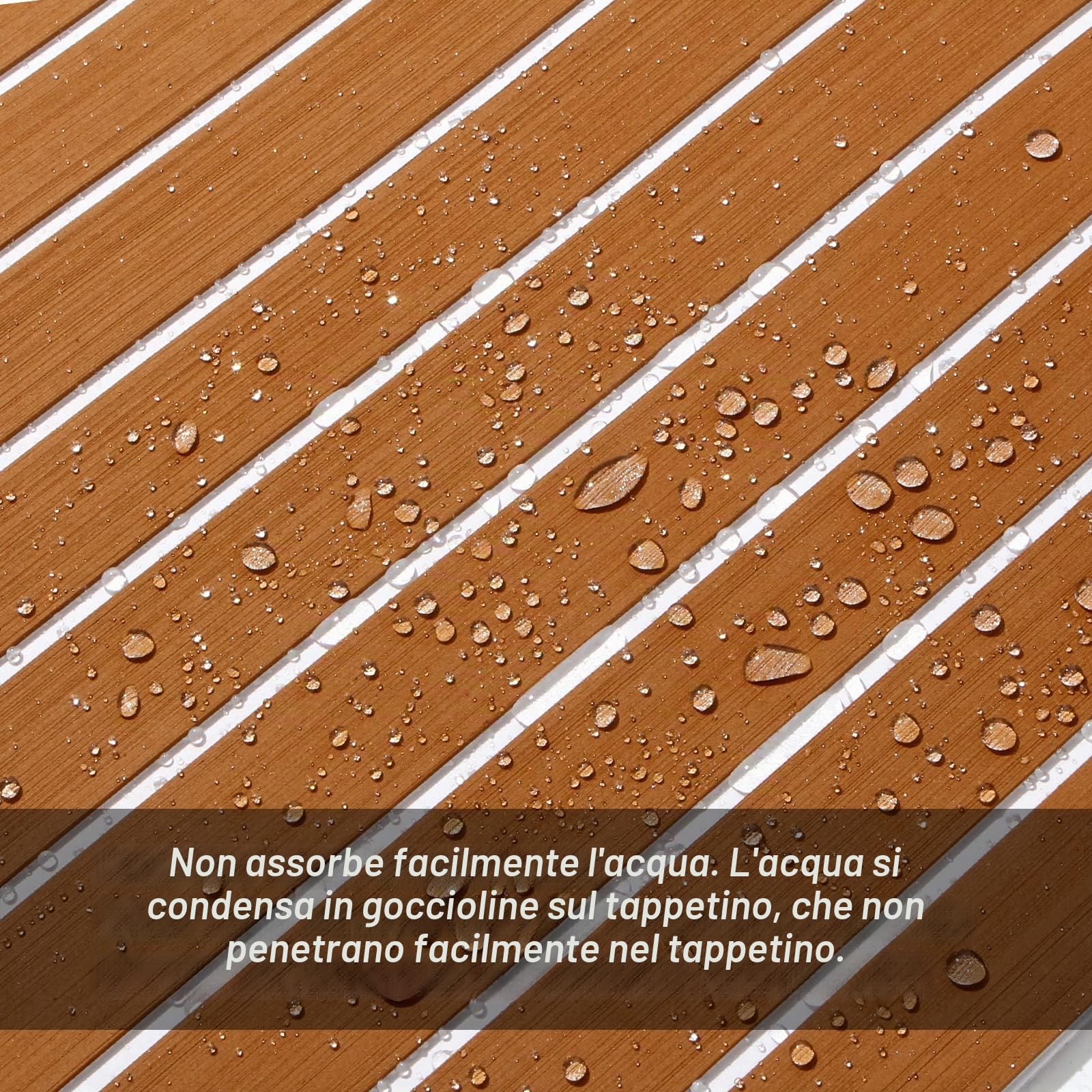 Teak Sintetico Marino,Eva Tappetino Antiscivolo per Barca,Pavimentazione in Barca, 240 x 90 cm Autoadesivo Tappeti per Barca Yacht Kayak Vela RV