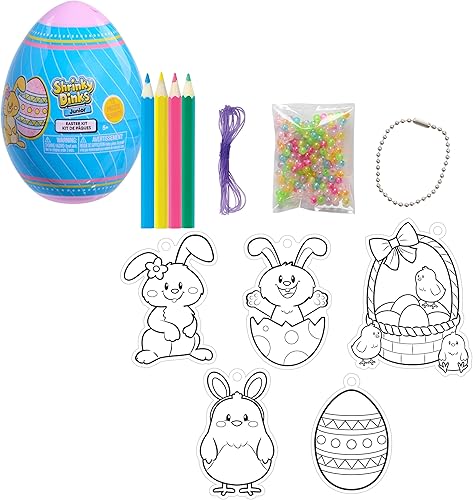 Just Play Shrinky Dinks Kit de Pascua, 12 piezas, juego de actividades de arte y manualidades para niños, juguetes para niños a partir de 5 años