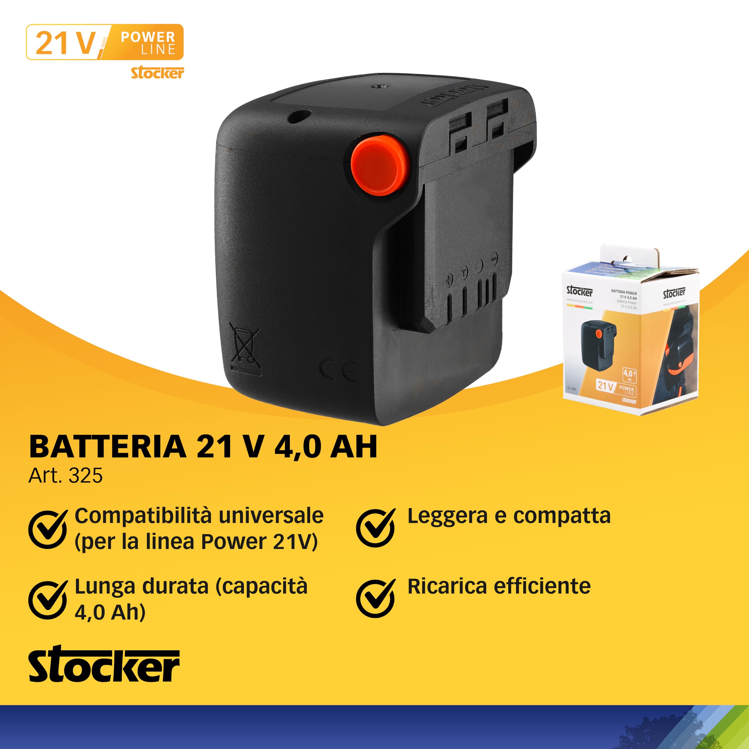 STOCKER - Kit Raccolta Olive Professionale 21V - Abbacchiatore Elettrico, Batteria 4Ah, Manico Telescopico 3m - per Olive e Frutti - Garanzia 60 Mesi