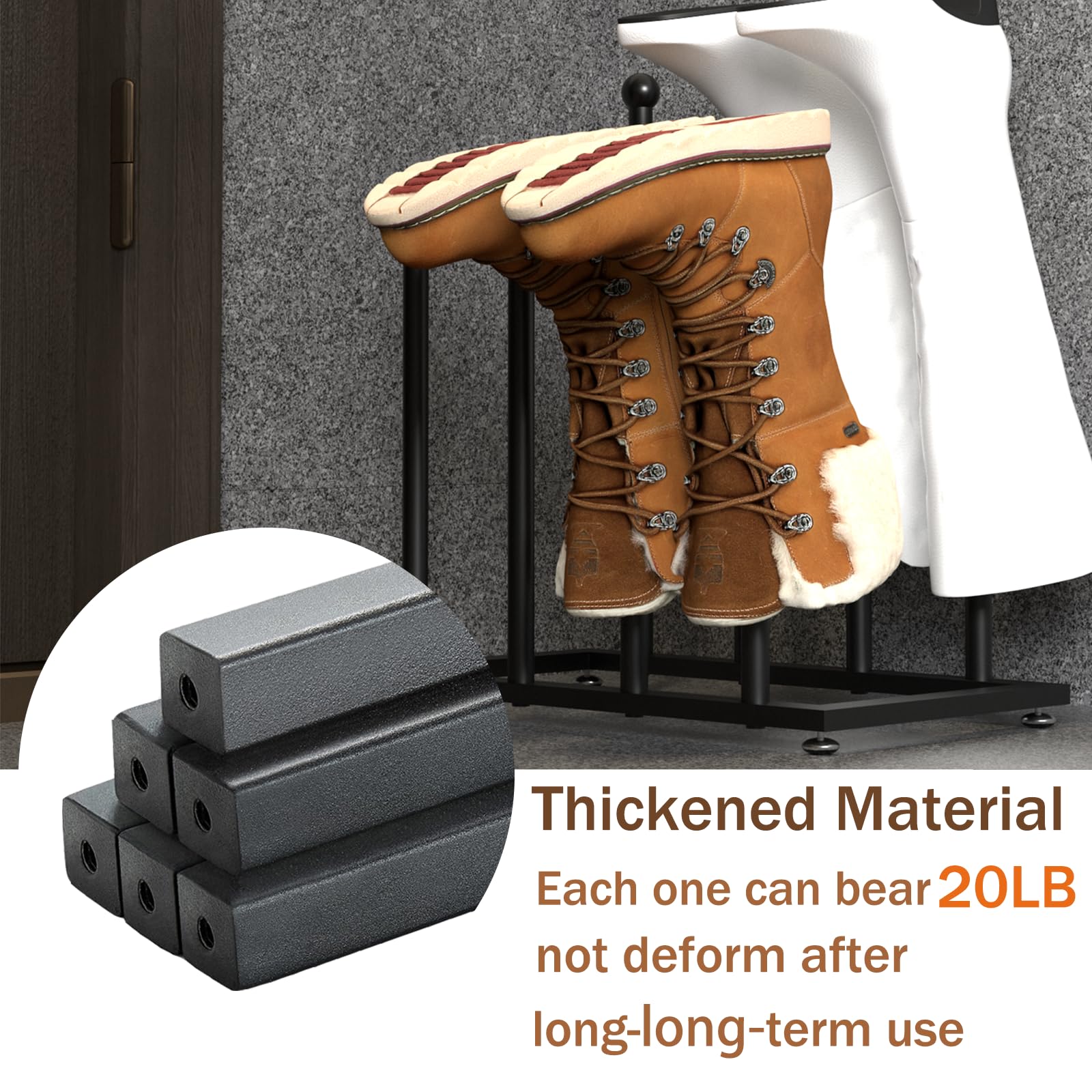 SINKHANUN Boot Rack Shoe Organizer - RVS Boot Organizer voor Hoge Laarzen, Regenlaars voor Entryway, Kastvloer SINKHANUN Boot Rack Shoe Organizer - RVS Boot Organizer voor Hoge Laarzen, Regenlaars voor Entryway, Kastvloer