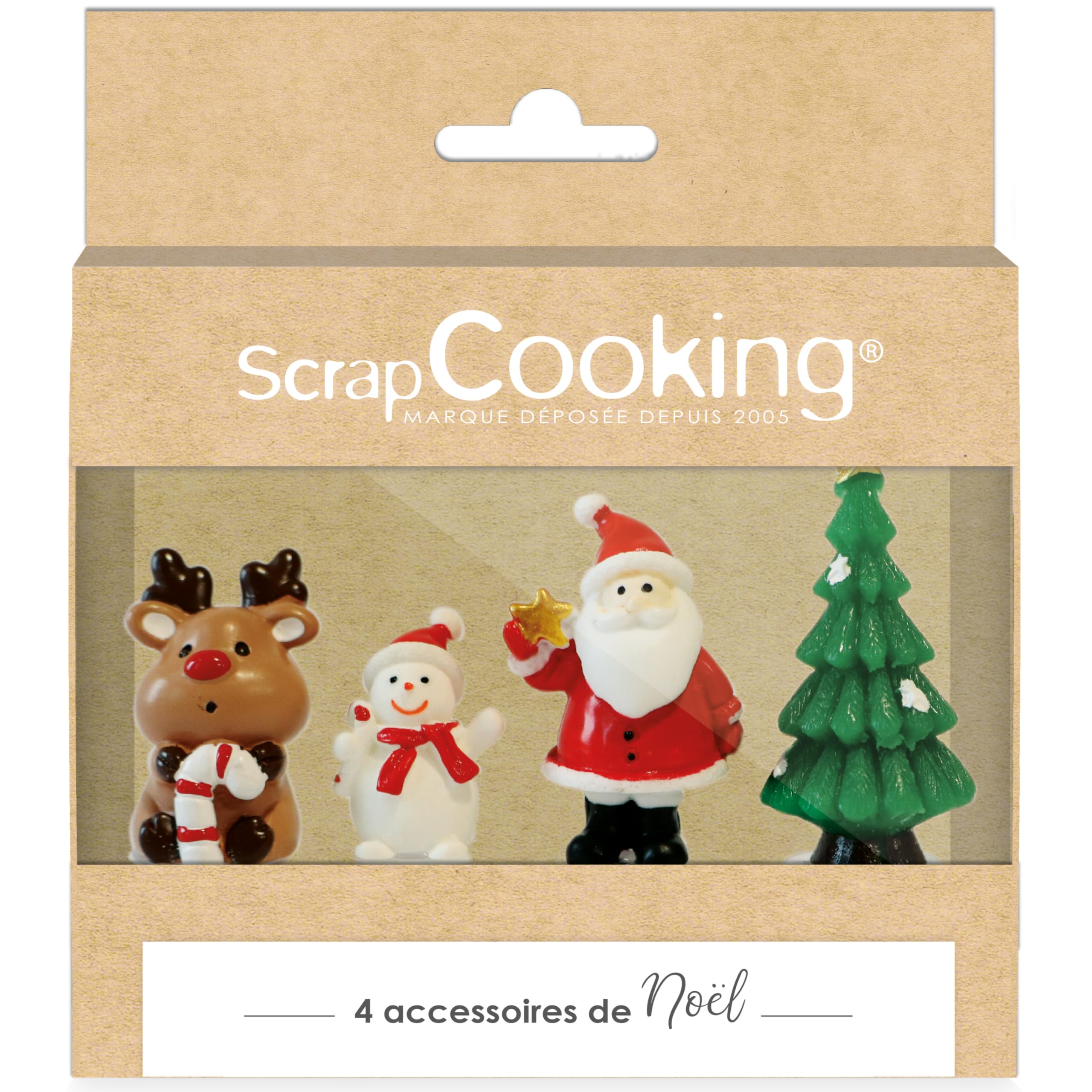 4942 4942 Sweet Xmas Log Decorations - Reindeer, Snowman, Santa & Tree - Cake Decorations Pastry Accessories