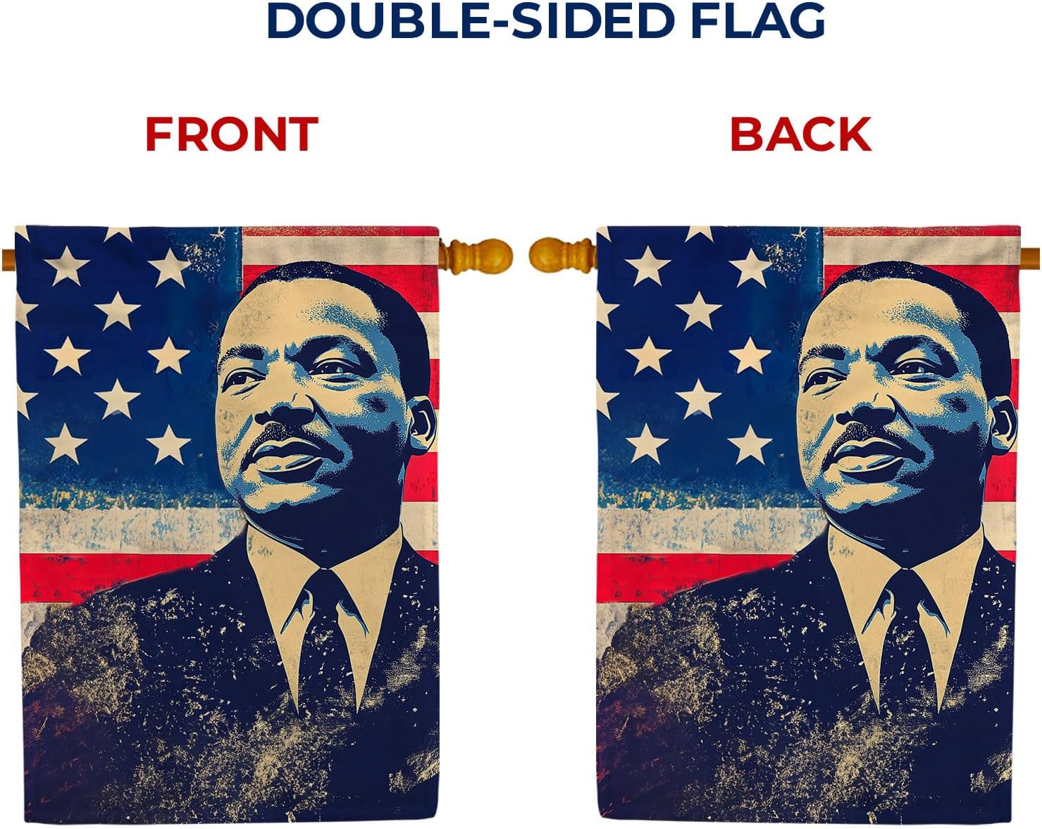 America Forever Martin Luther King Jr House Flag, 28 x 40 inch Double Sided, MLK Patriotic Portrait, Civil Rights Leader Flag, Inspirational American Hero Flag