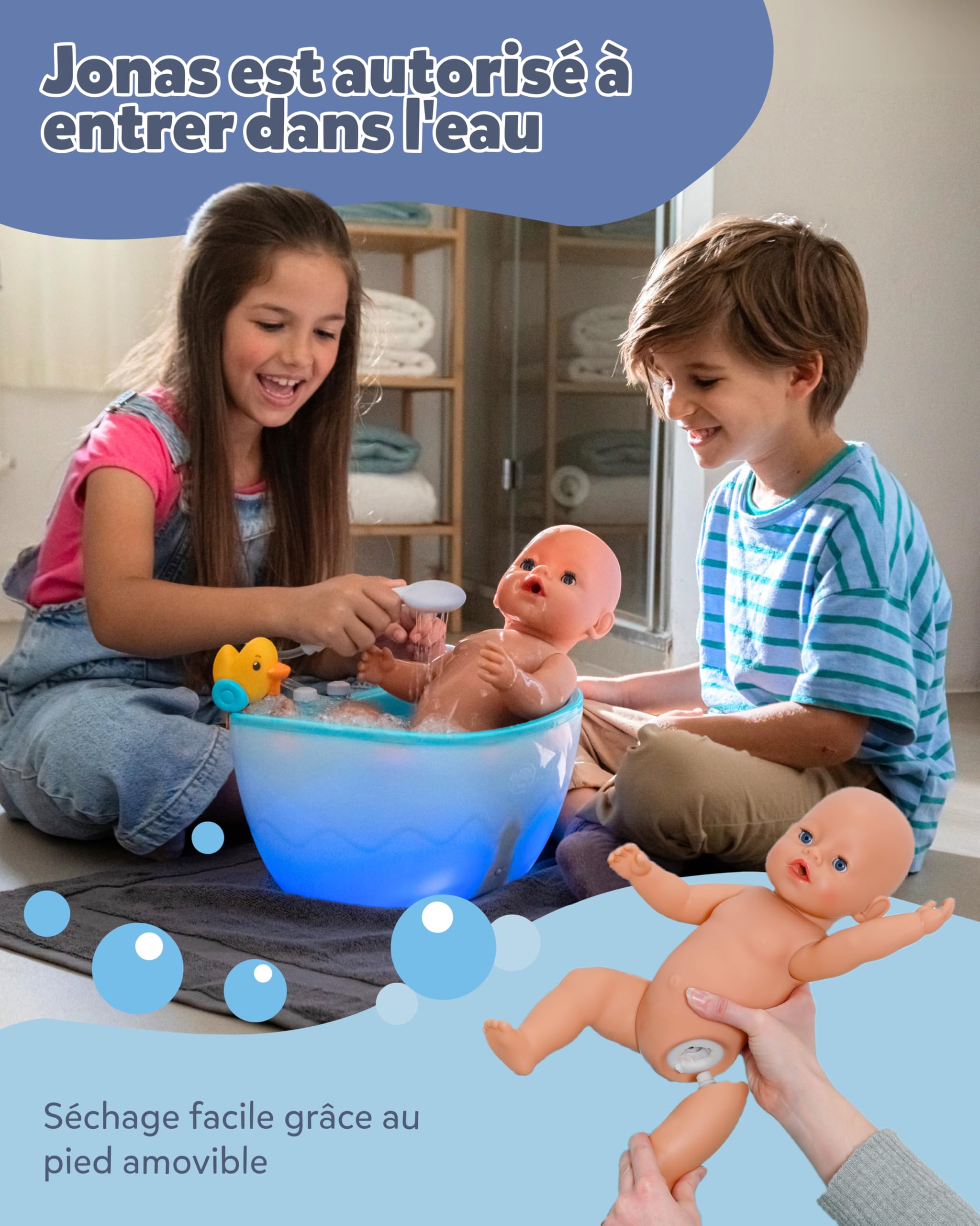 BABY born Jonas - Bébé poupée de 43 cm - 10 Fonctions y Compris Accessoires & grenouillère - Fonctionne entièrement sans Piles - Convient aux Enfants à partir de 3 Ans