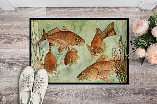 Miniatura 2 de Caroline's Treasures 8983JMAT - Tapete de natación con peces rojos, 24 x 36 pulgadas, para interiores y exteriores, para entrada, antideslizante,