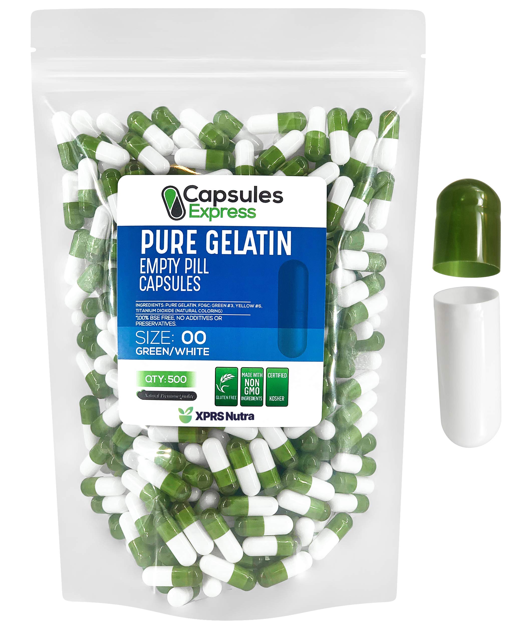 Buy XPRS Nutra Size 00 Empty Capsules 500 Count Empty Gelatin Capsules Capsules Express