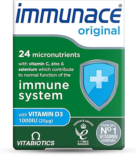 Vitabiotics Immunace Original - Soporte avanzado de micronutrientes y sistema inmunológico Vitamina C, zinc y selenio - 30 tabletas