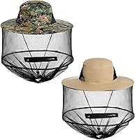 Vista 1 de Sucrain Paquete de 2 sombreros de red de mosquitos, sombrero de sol, sombrero de jardín con malla de red oculta para jardinería al aire libre