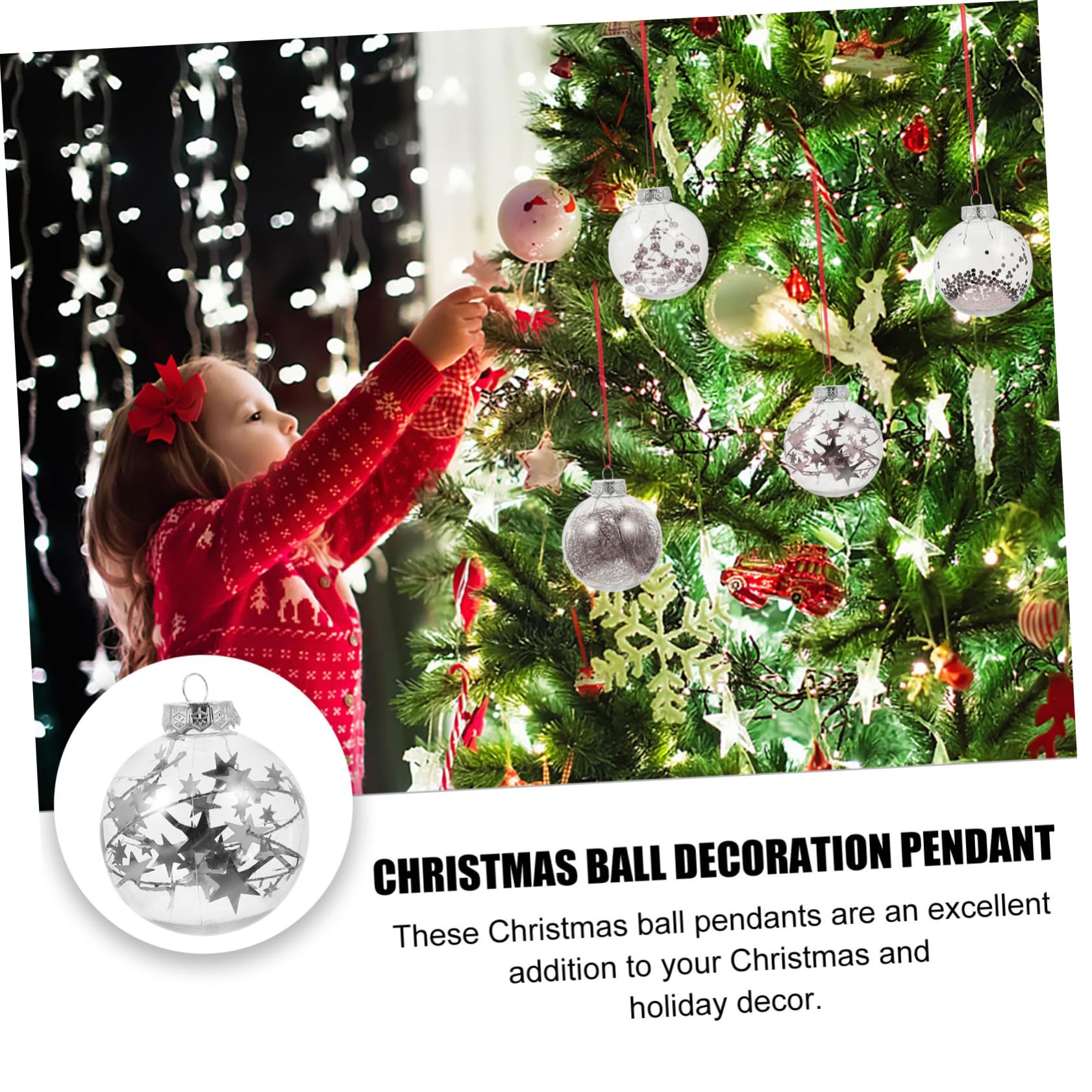 Alipis Hängende Weihnachtskugel Dekoration Weihnachtsbaumkugeln zum Aufhängen Festliche Hängekugel für Weihnachtsdeko Leicht und Langlebig für Fotos Zufälliger Stil