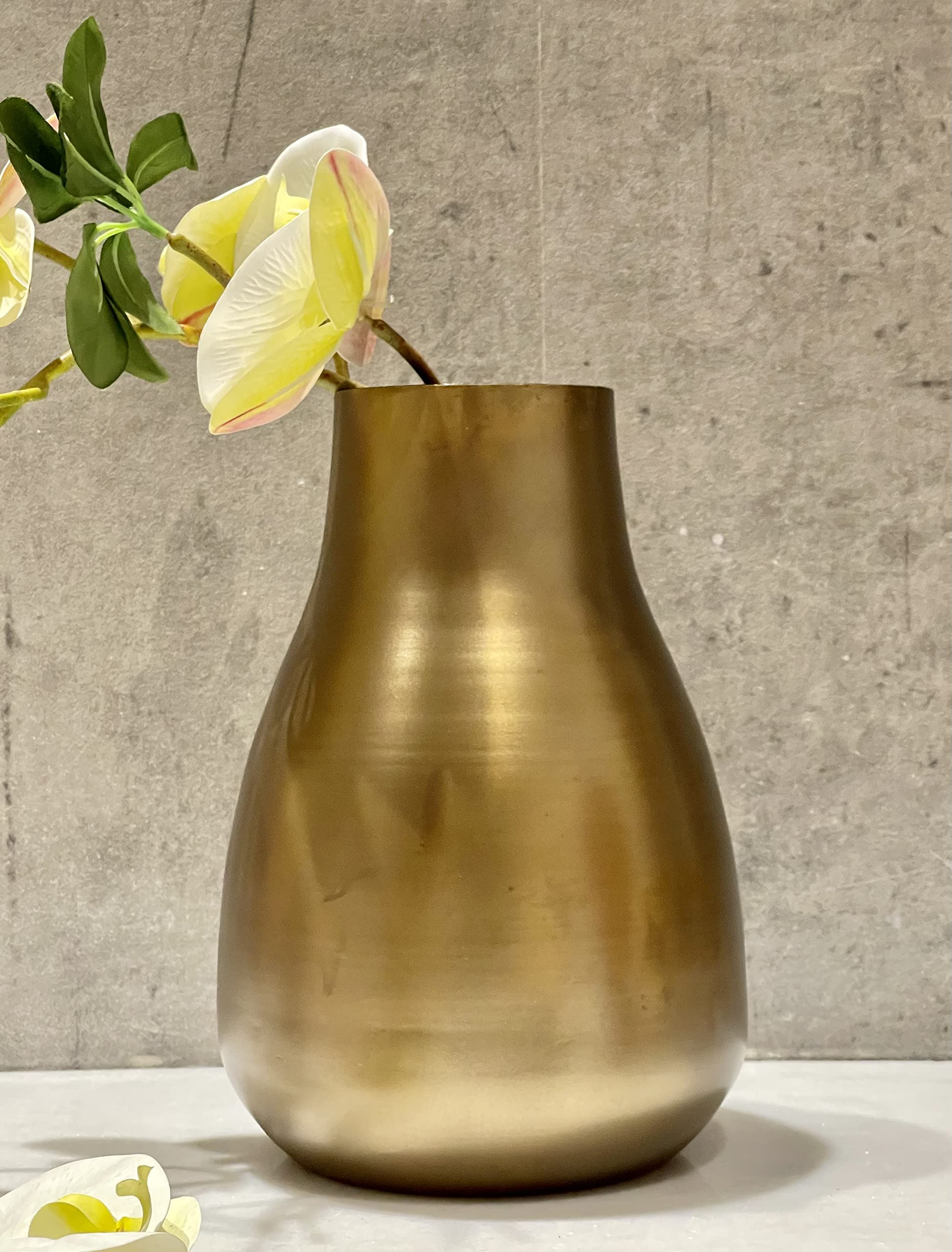 Urban Born Metal Flower vase for Home Decor and Living Room Vintage Decor Antique Decor and vase for Home décor | Aged Brass Antique Finish (Medium)-image-10