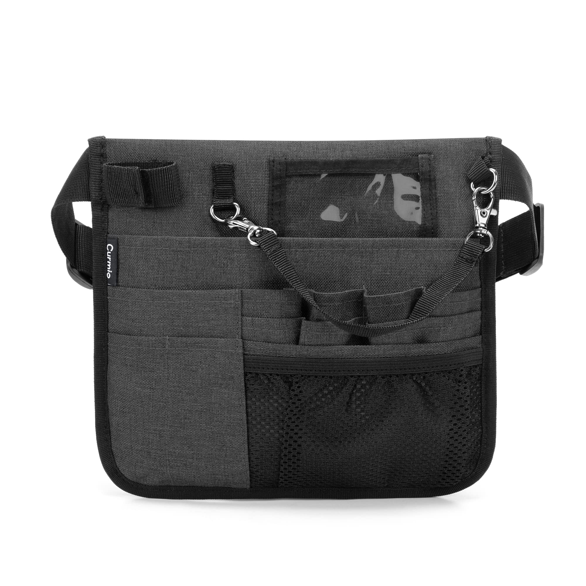 CURMIO Krankenschwestertasche, Gürteltasche für Krankenschwester, Medizinische Bauchtasche, Taillentasche mit verstellbarem Gürtel für Krankenpflege Zubehör, LEERE TASCHE, Schwarz