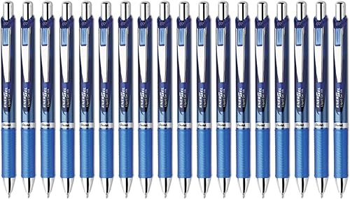 Pentel EnerGel Deluxe RTX - Bolígrafo retráctil de gel líquido, línea media de 0.028 in, azul, paquete de 18