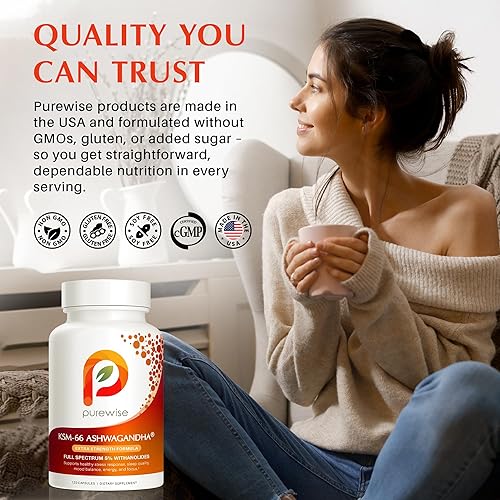 Miniatura 7 de KSM-66 Ashwagandha 600mg Fórmula extra fuerte – Suplemento de alivio del estrés para apoyo del sueño y apoyo del estado de ánimo – Withanolides