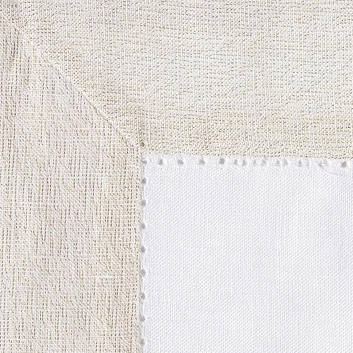 Miniatura 4 de Villeroy and Boch New Wave - Juego de 4 manteles individuales de lino con borde metálico, 14 x 20 pulgadas, color blancodorado