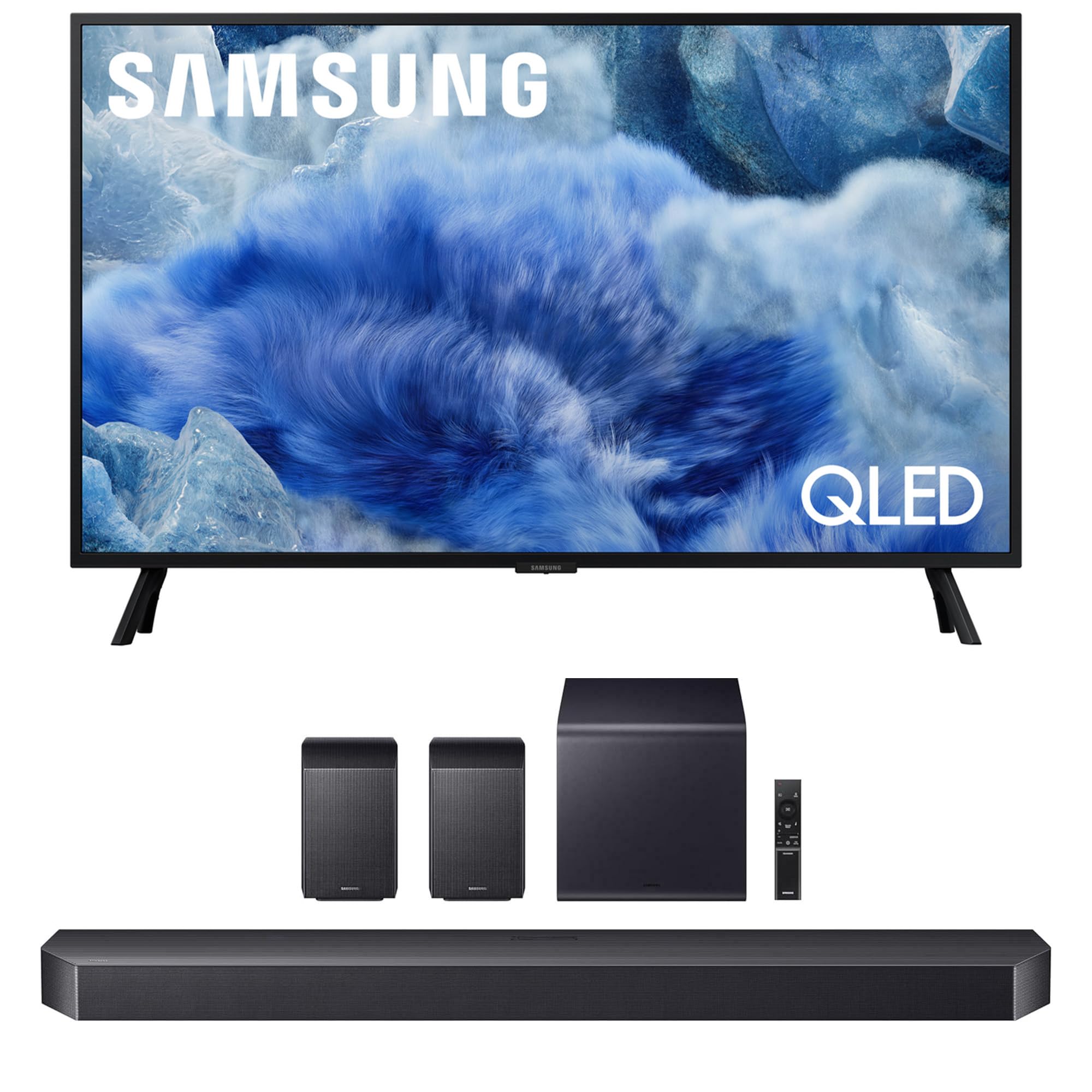 Samsung QN32Q8FAAFXZA 32 Inch Class QLED Q8F 4K Vision AI Smart TV with a HW-Q990F Q Series Soundbar 11.1.4 Ch Subwoofer with Rear Speakers (2025)