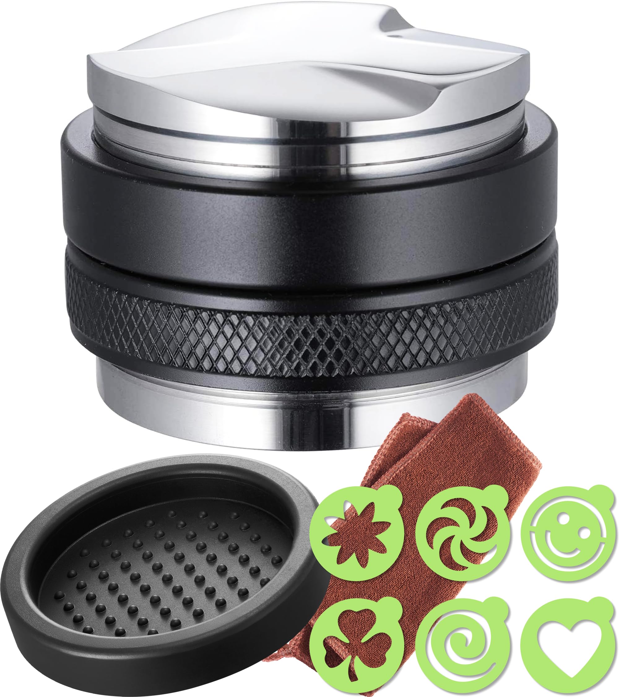 Premium Barista Espresso Tamper Set 53mm Aluminum and Stainless Steel 53mm Aluminum Handle