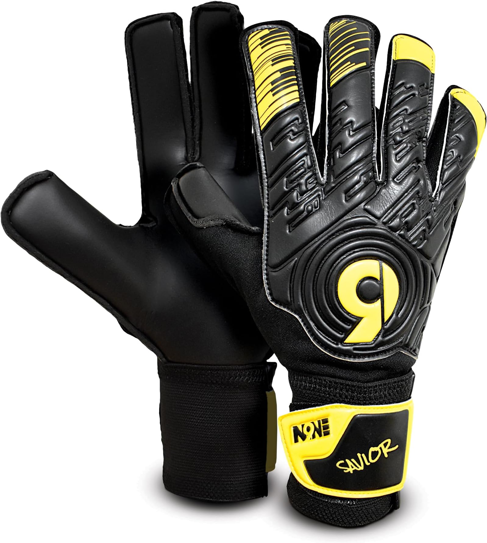 NINE Goalkeeper Gloves with Strong Grip, Extra Wrist Support, Professional Soccer Goalie Gloves for Adults, Youth, Men, Women