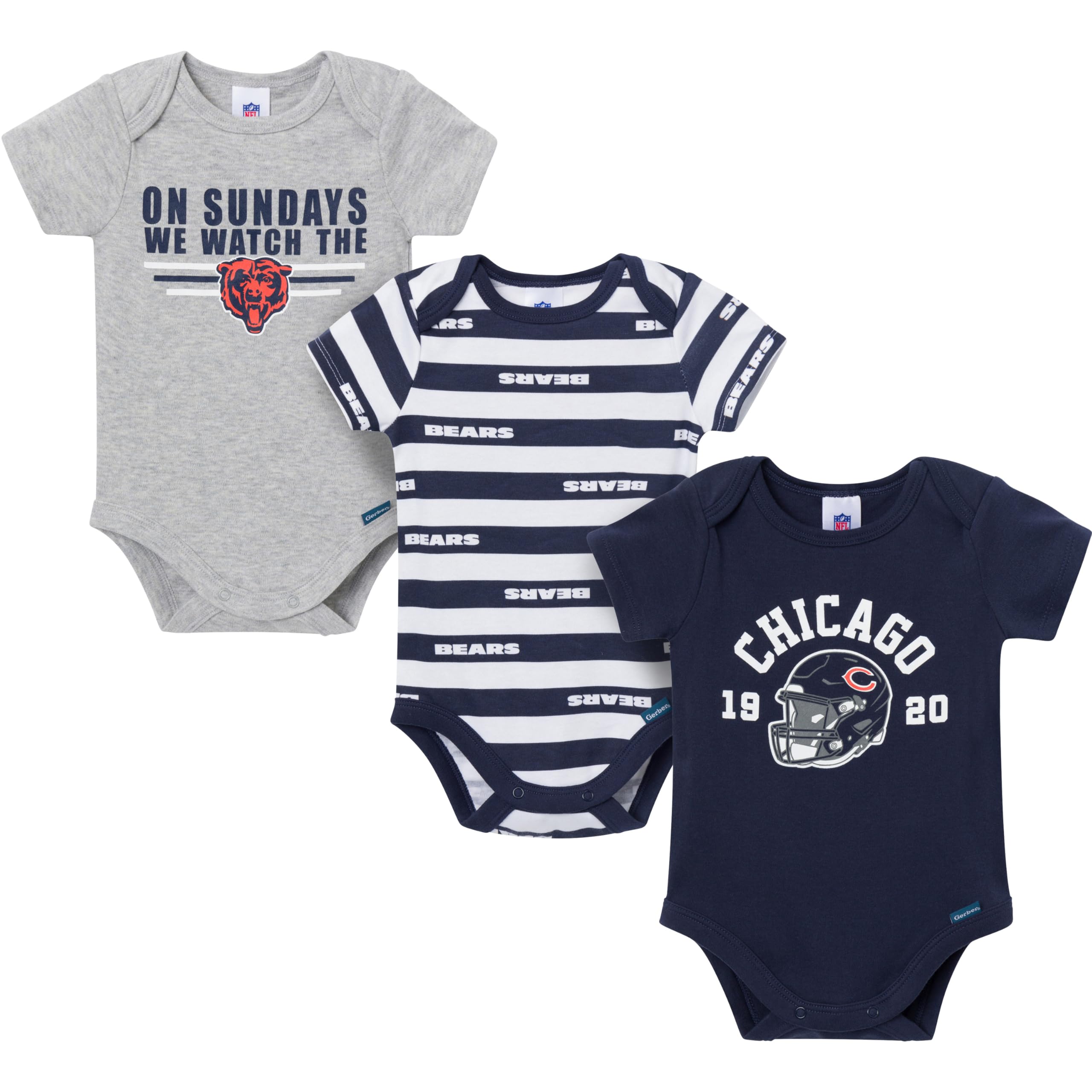 Gerber NFL Baby Boys 3-Pack Onesie Bodysuit