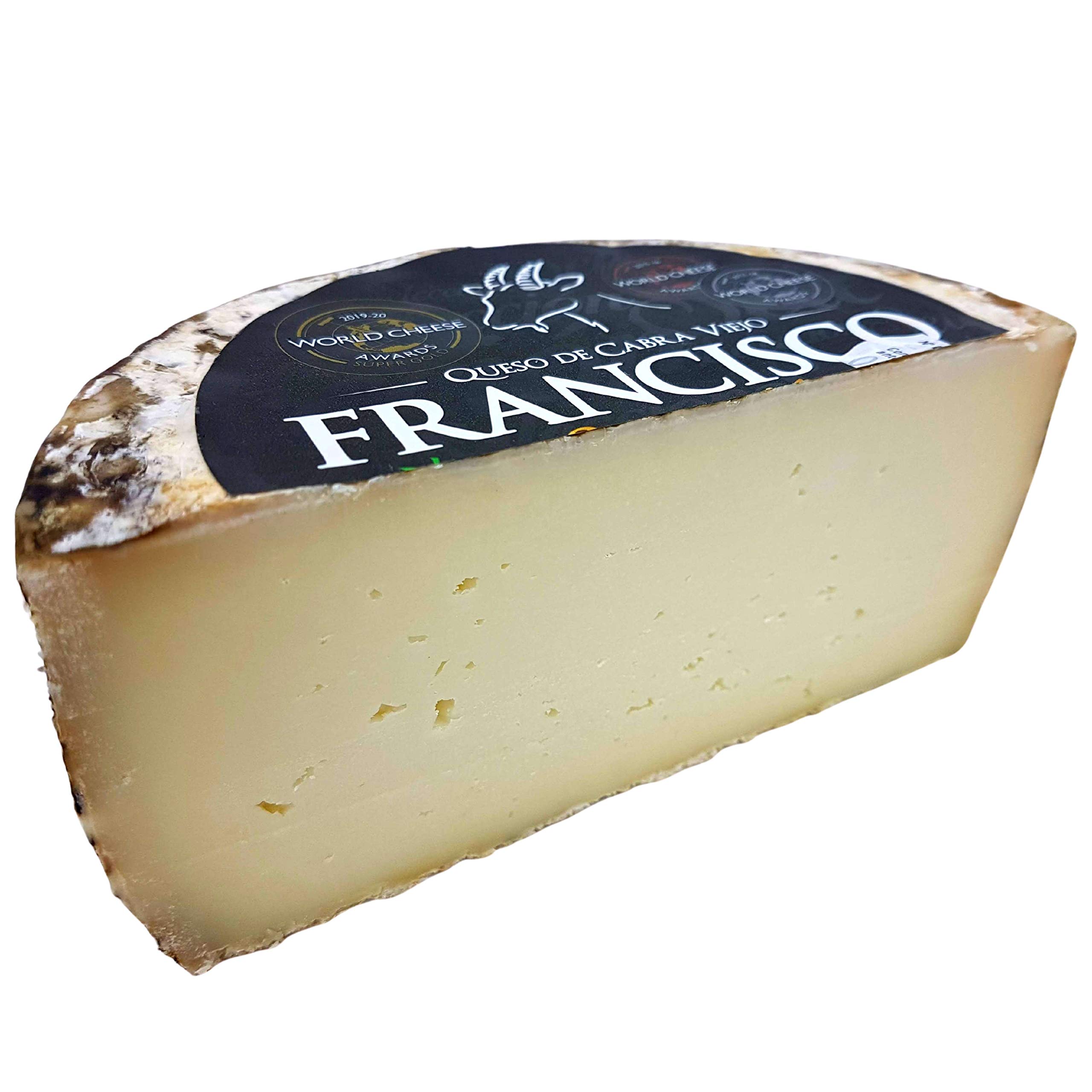 Queso de Cabra Extremeño Viejo Selección - Peso Aproximado 800 gramos - Elaborado con leche cruda de Cabra - Medalla de SUPER ORO en la categoría de Queso de Cabra Curado