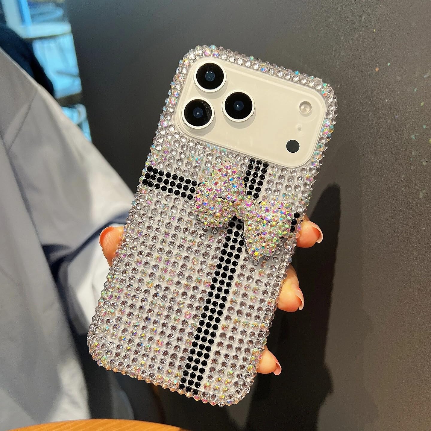 Coque de téléphone Tendance avec nœud intégral pour iPhone 17 (pour iPhone 17/Uniquement la Coque A)